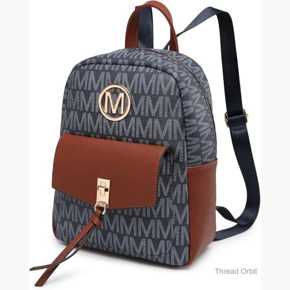 Small Faux Leather Backpack Purse with Adjustable Straps and Tassel Charm main image 5